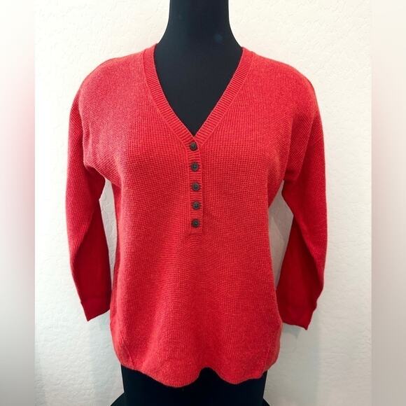 MADEWELL | Red Asherton Alpaca Blend V-Neck Sweater | XS - Picture 3 of 7
